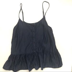 Universal Thread Button Up Peplum Polka Dot Tank